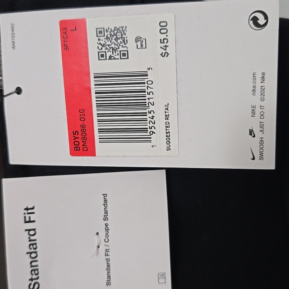 Nike Air French Terry Logo Short Black Boys Size L 14/16 - Picture 12 of 15